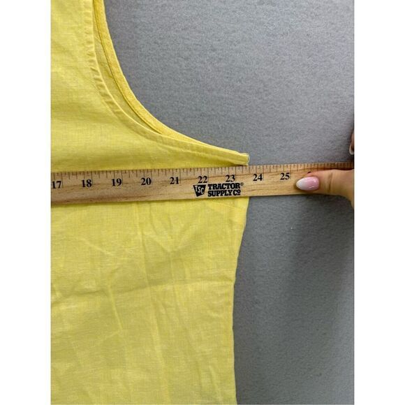 NWT Harvé Benard Womens Yellow Lace Up Natural Washable Linen Tank Top Size XL - Picture 6 of 7